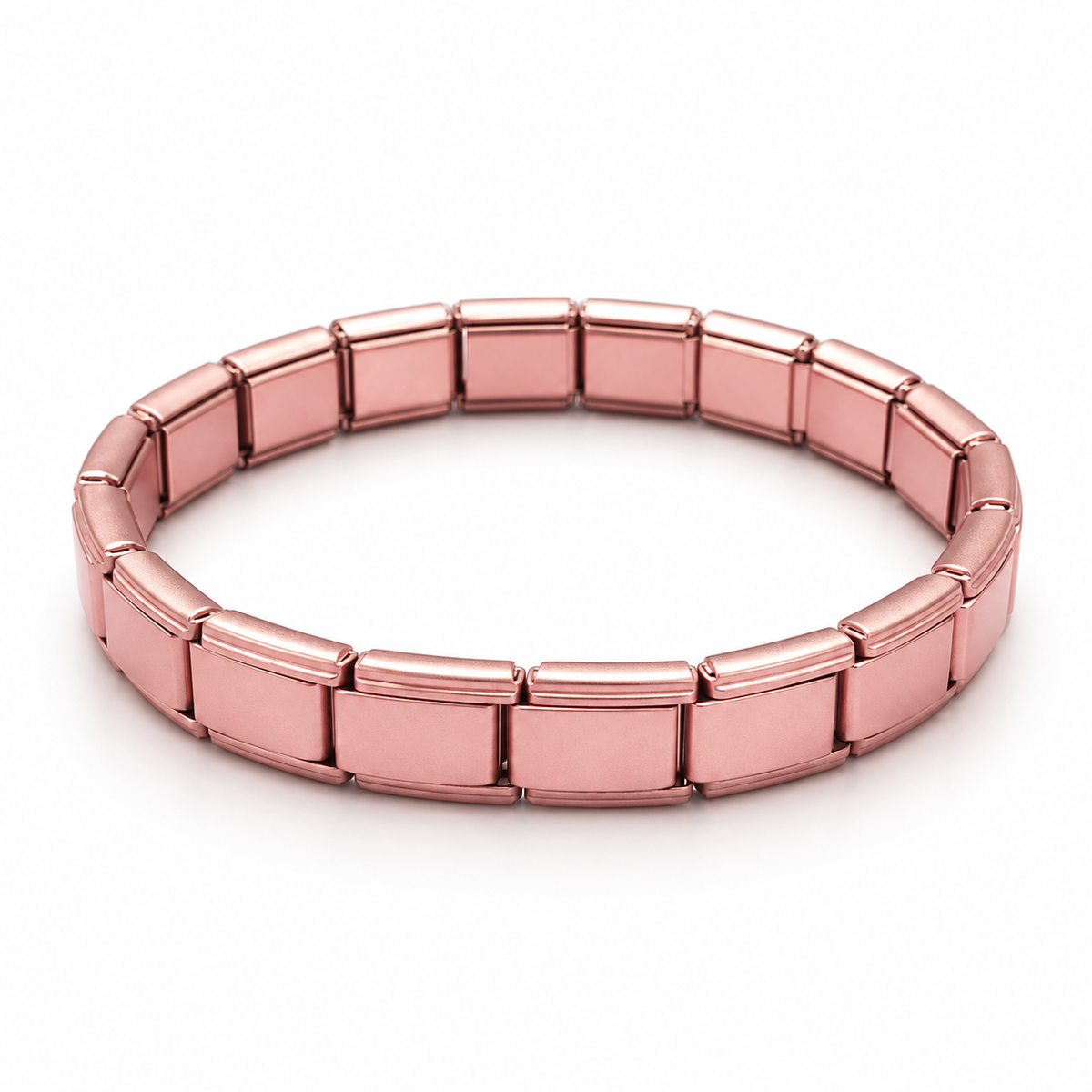 Bracelet charms Italiens personnalisable neutre - rose clair métallisé