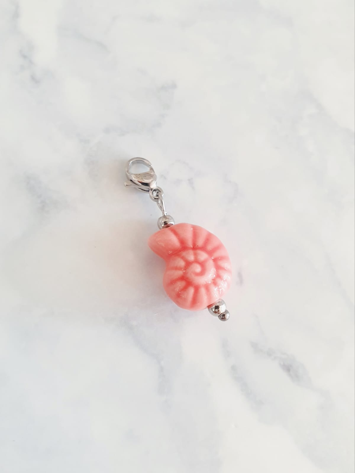 Charm baby bigorneau - argenté | corail