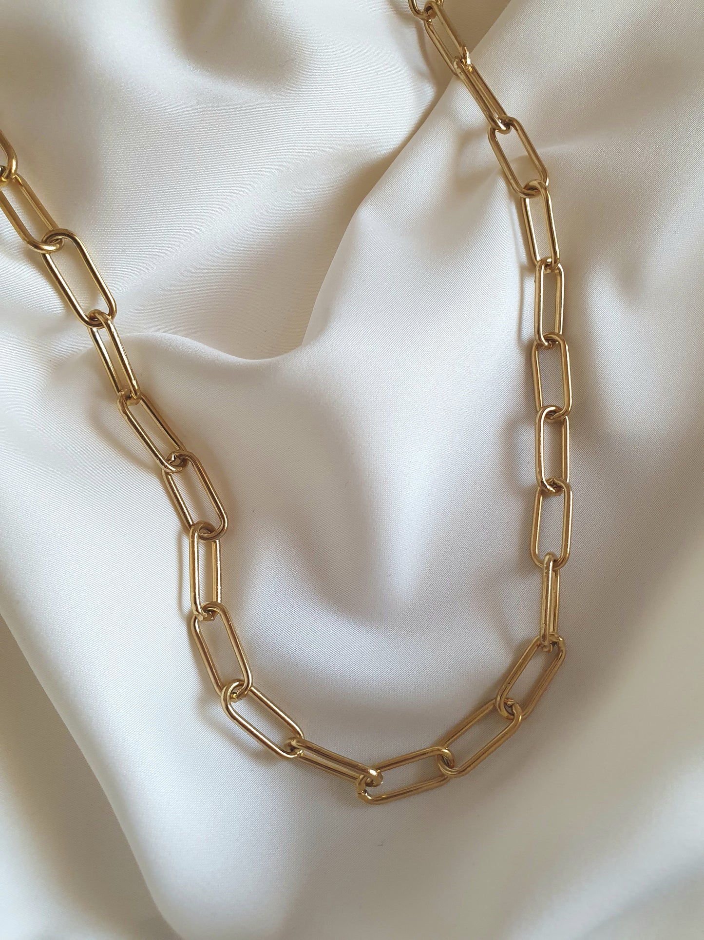 Collier gros maillons - doré