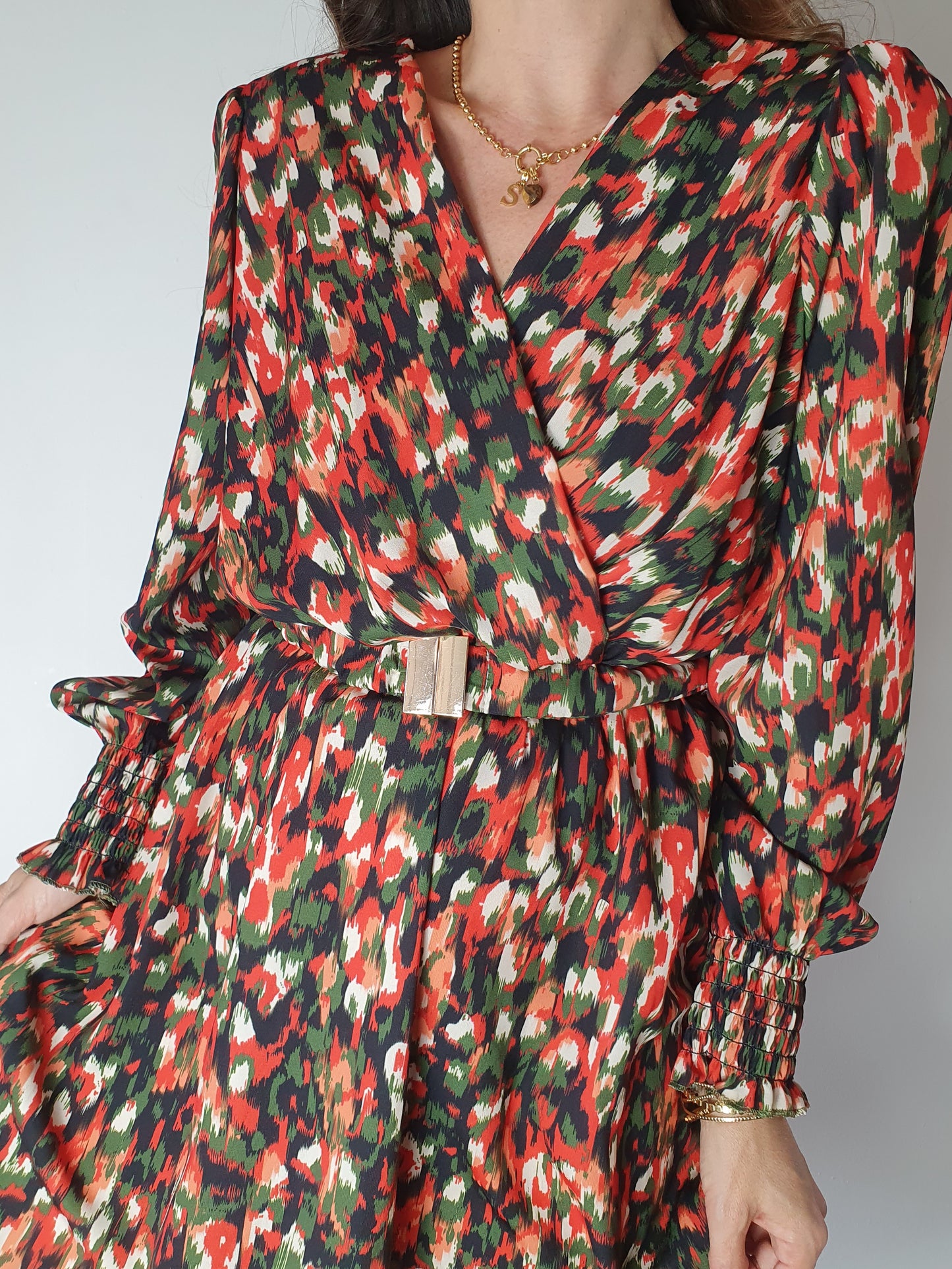 Robe à imprimés ceinture élastique
