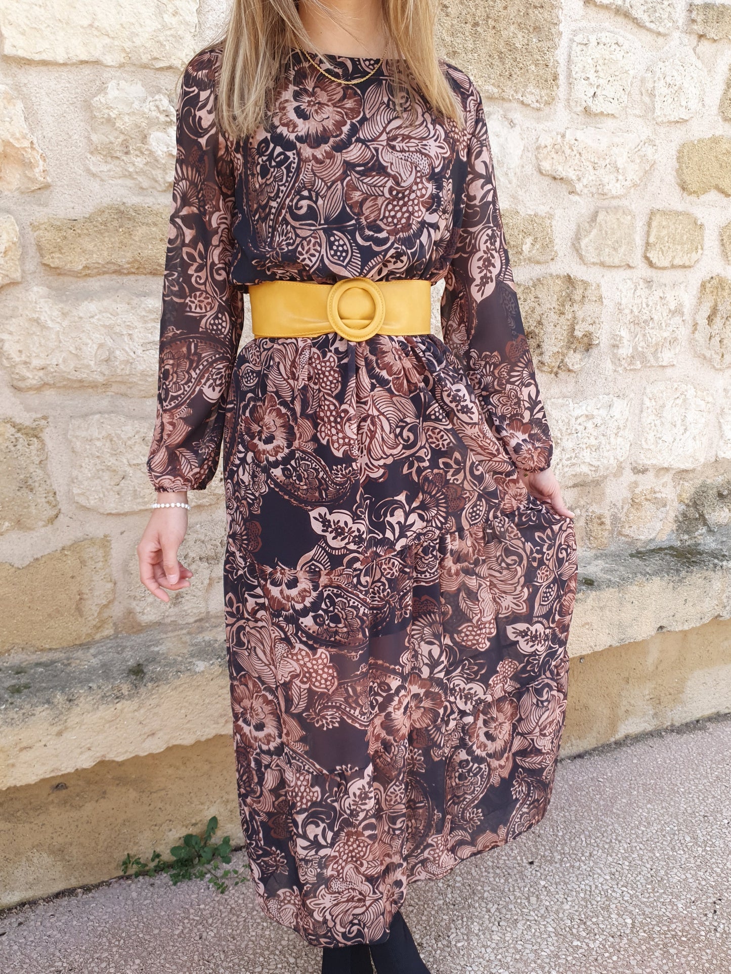 Robe longue à imprimés
