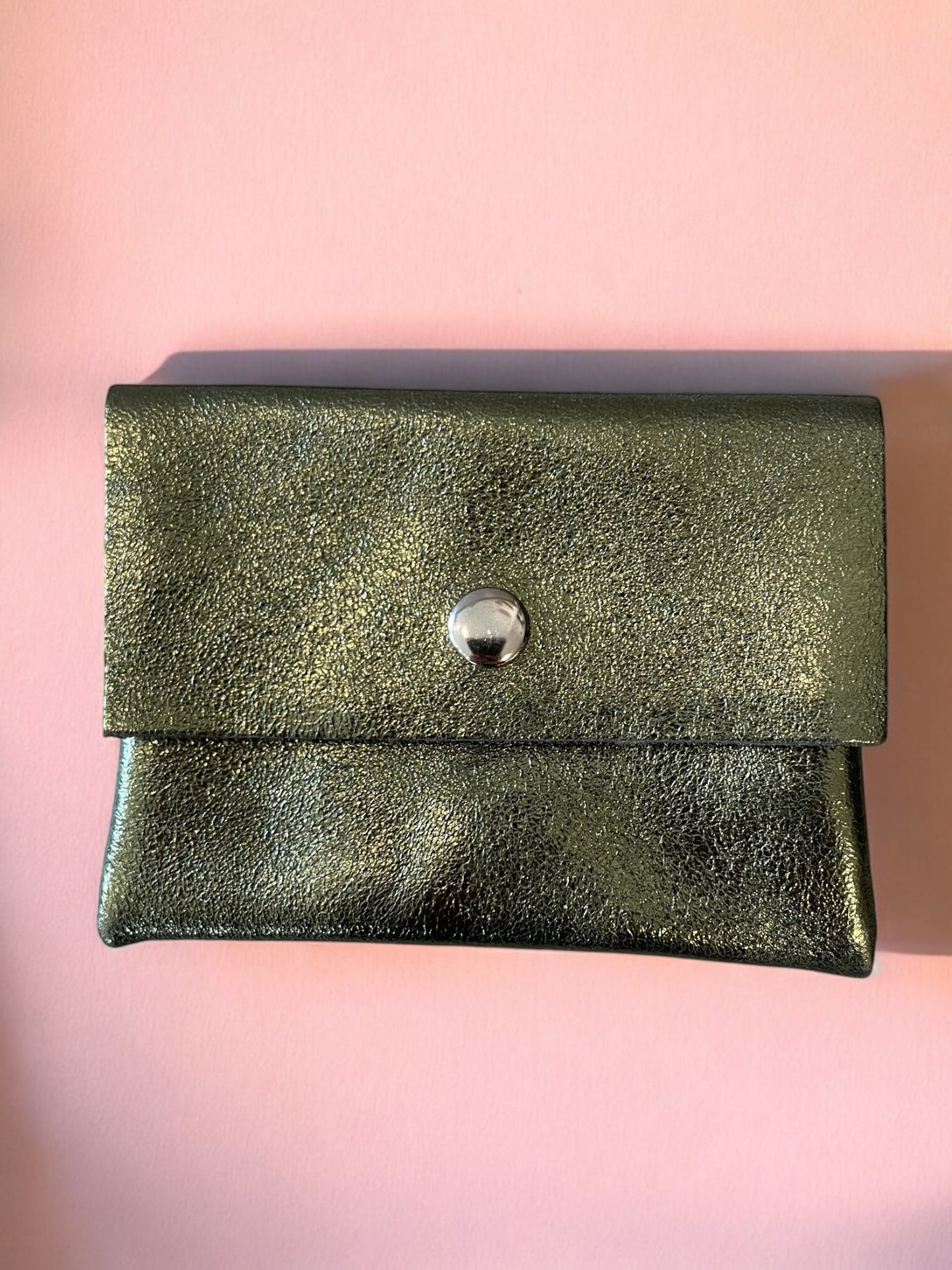 Porte-monnaie en cuir scintillant | couleurs au choix