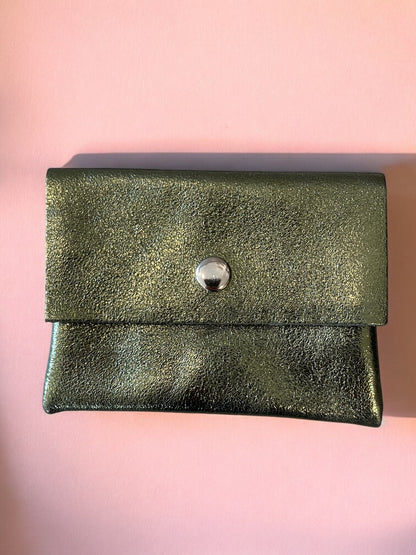 Porte-monnaie en cuir scintillant | couleurs au choix