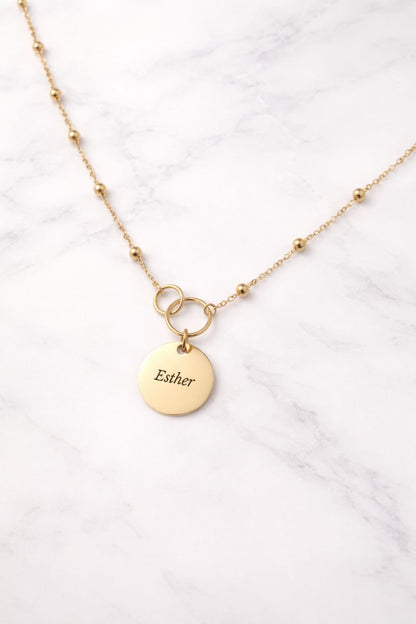 Collier ERIKA & petites perles (personnalisable) - doré