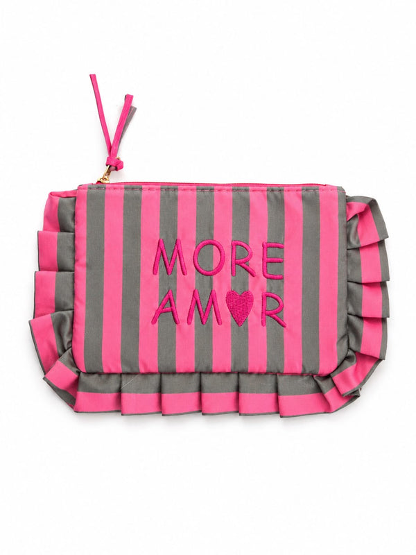 Pochette MORE AMOR | vert kaki & rose