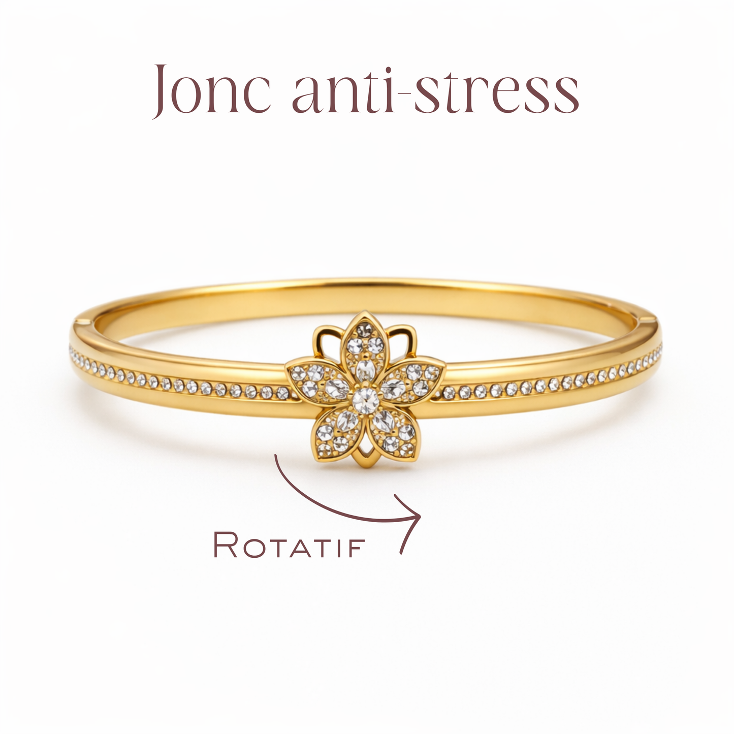 Jonc rotatif anti-stress CALMEA - doré