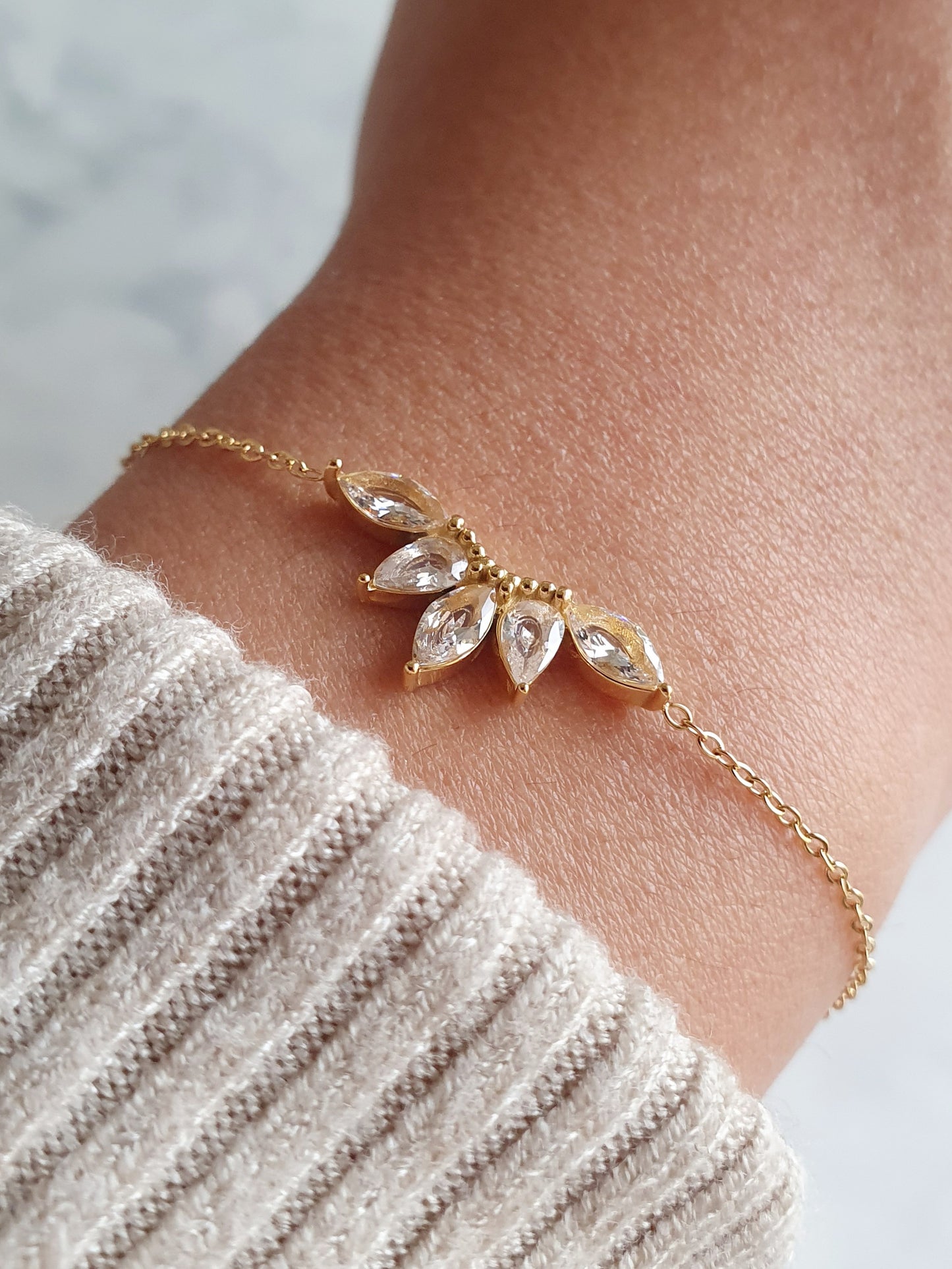 Bracelet nénuphar - doré