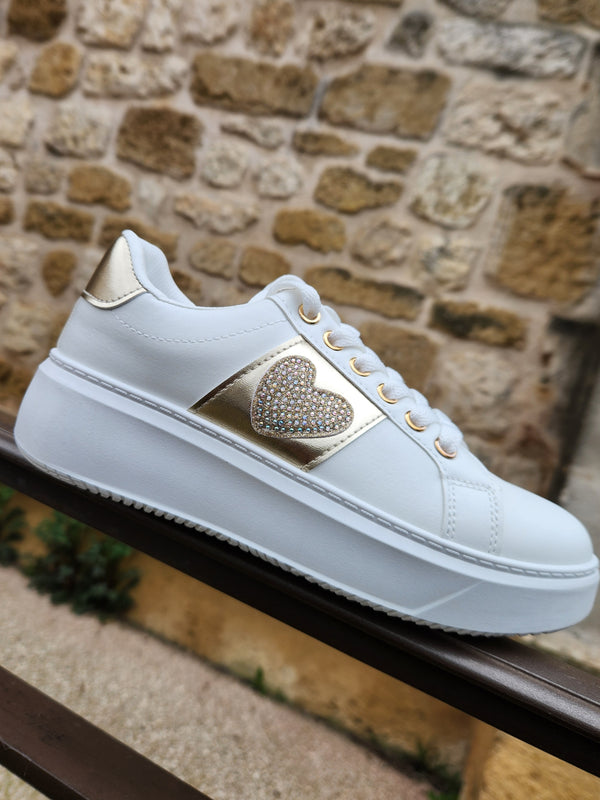 Baskets coeur strass