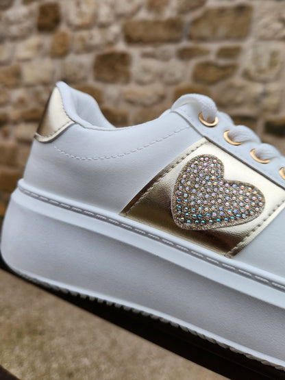 Baskets coeur strass