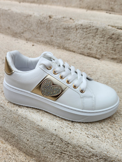 Baskets coeur strass