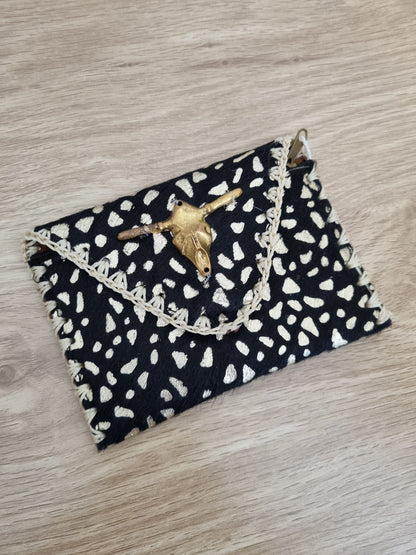 Pochette cuir Buffalo - noir/doré