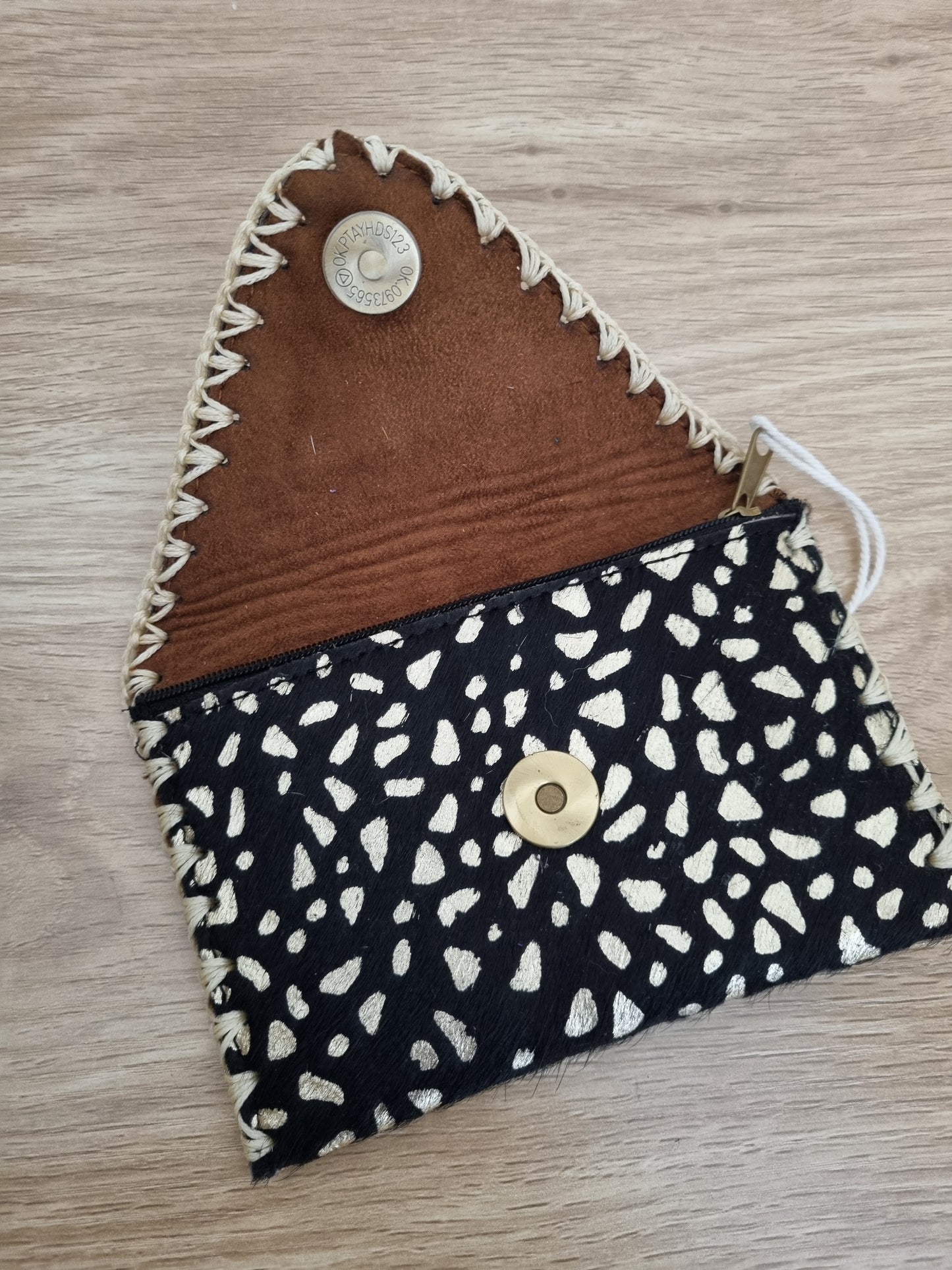 Pochette cuir Buffalo - noir/doré