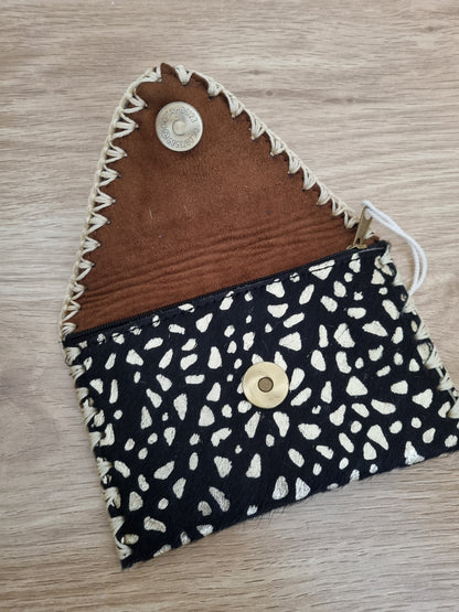 Pochette cuir Buffalo - noir/doré