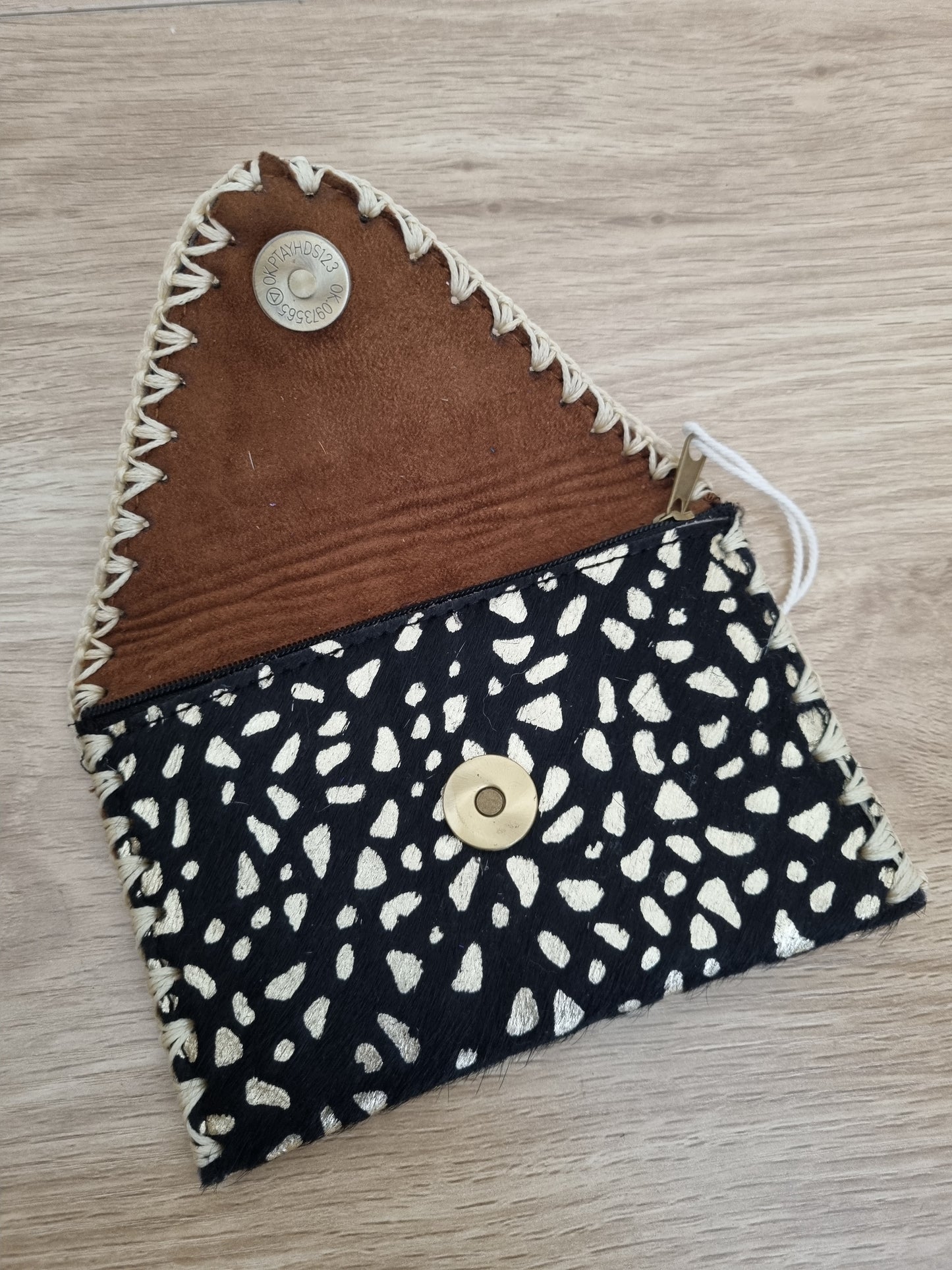 Pochette cuir Buffalo - noir/doré