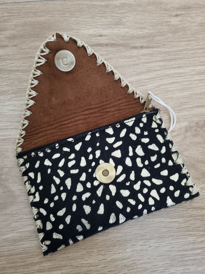 Pochette cuir Buffalo - noir/doré