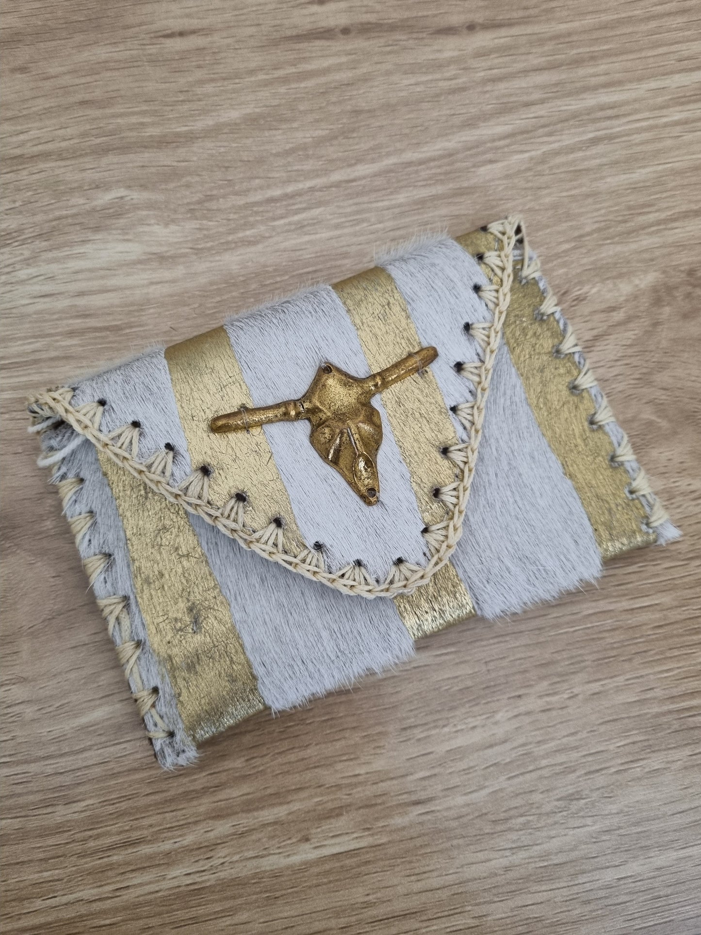 Pochette cuir Buffalo - noir/doré
