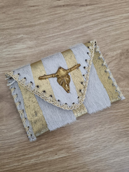 Pochette cuir Buffalo - noir/doré