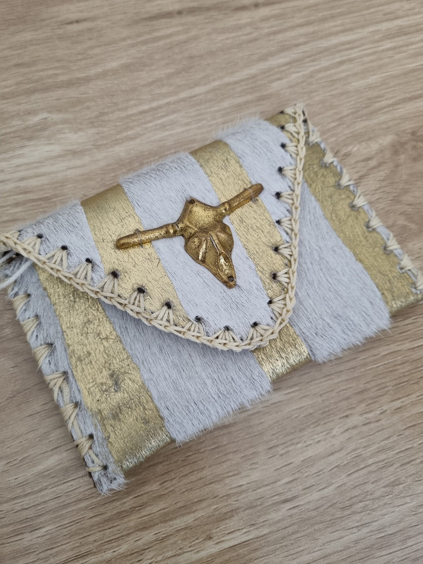 Pochette cuir Buffalo - noir/doré