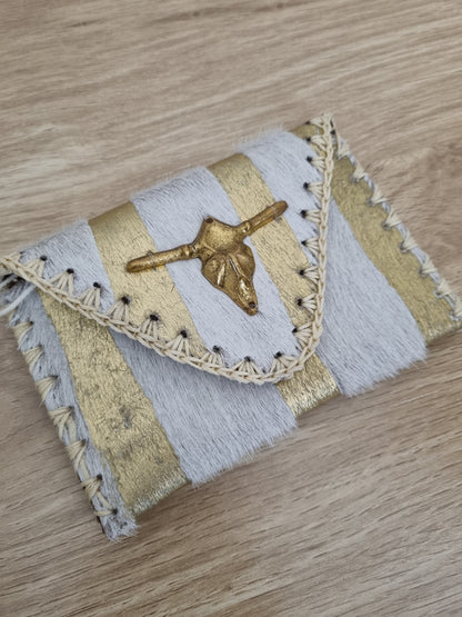 Pochette cuir Buffalo - noir/doré