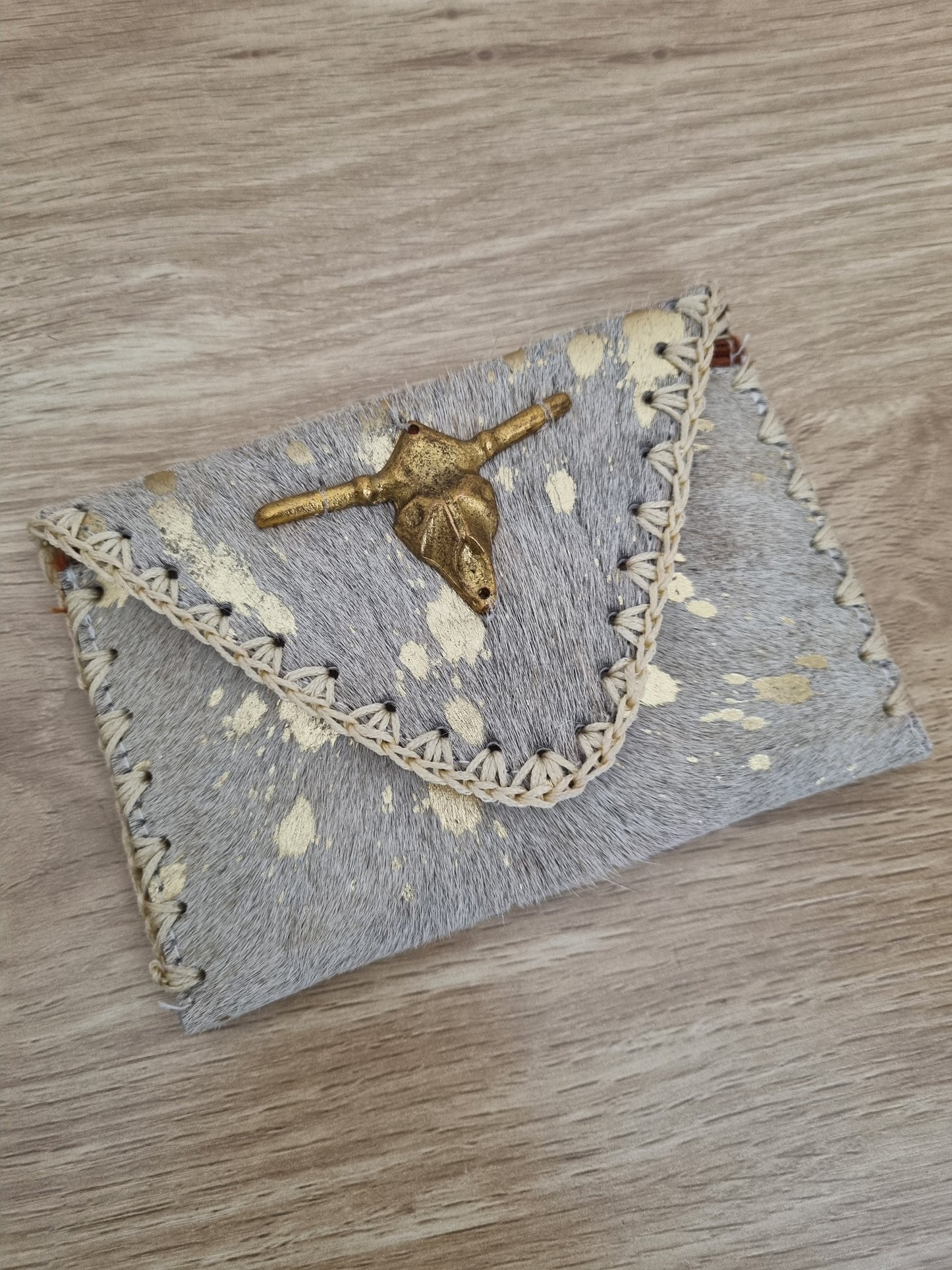 Pochette cuir Buffalo - noir/doré
