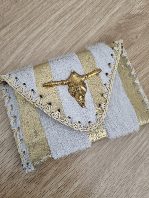 Pochette Buffalo - blanc/doré