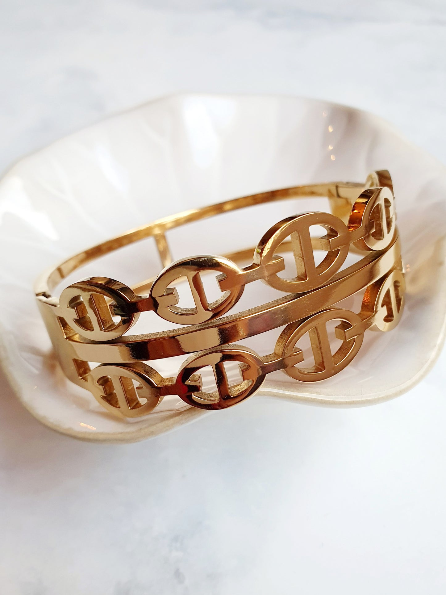 Jonc AGATA double-rang - doré