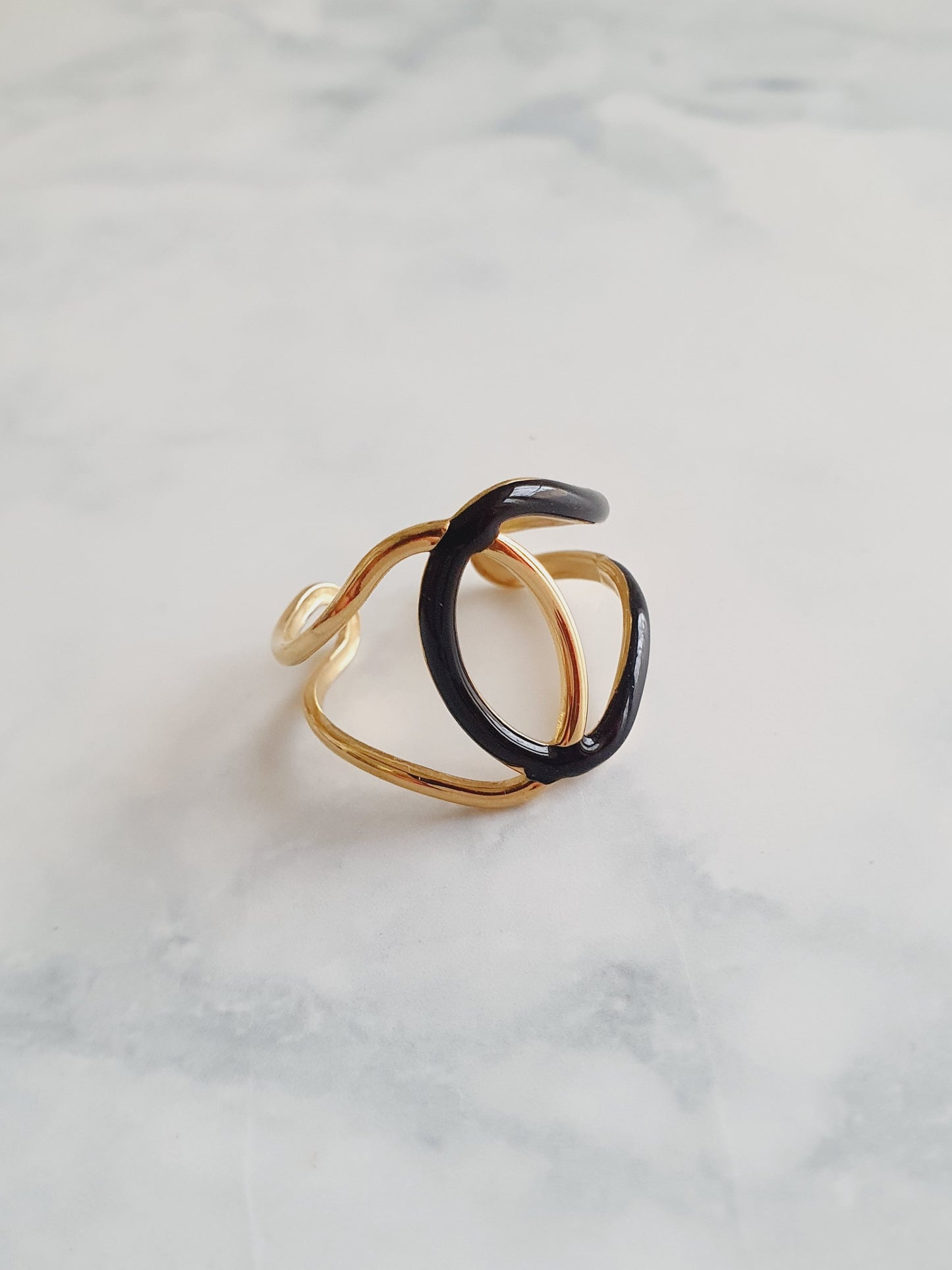 Bague CHARLINE - doré/noir