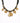 Collier tissu breloques NATURE - doré