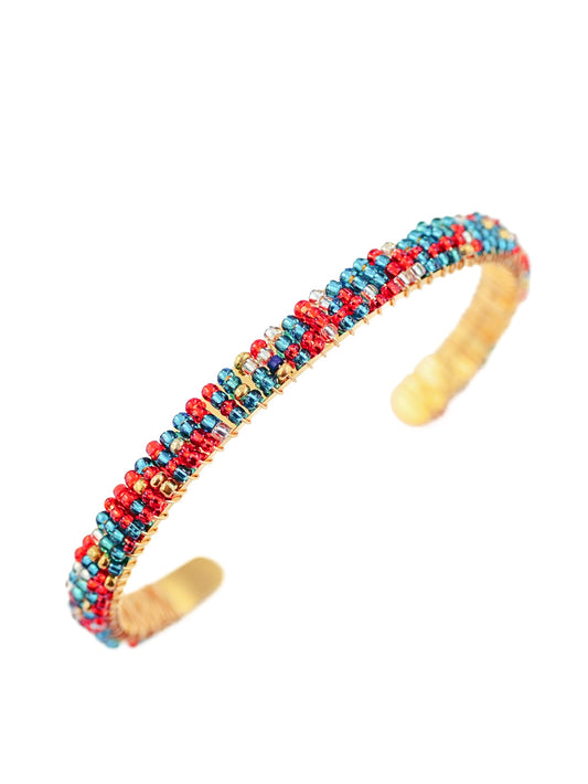 Bracelet jonc perlé - doré (dernière unité en stock)