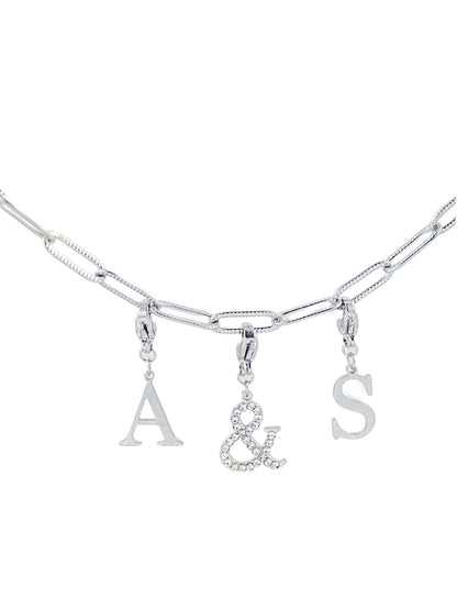Collier "Toi & Moi" - zircons/argenté