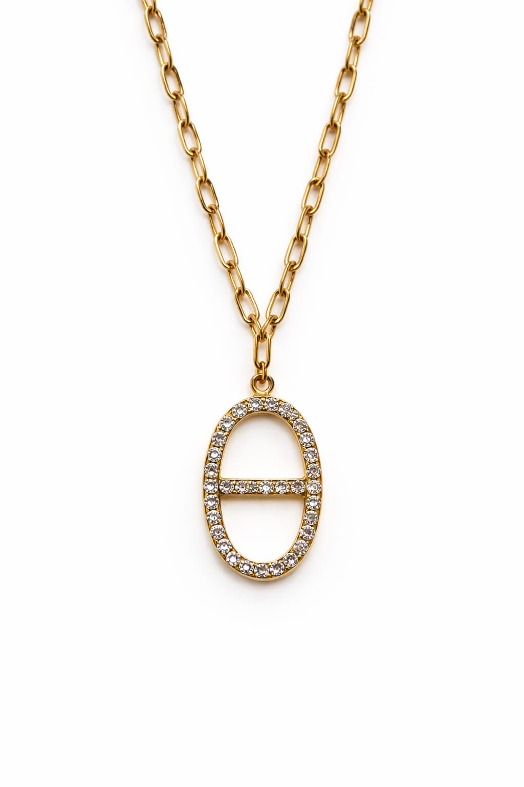 Collier maille marine zircons - doré