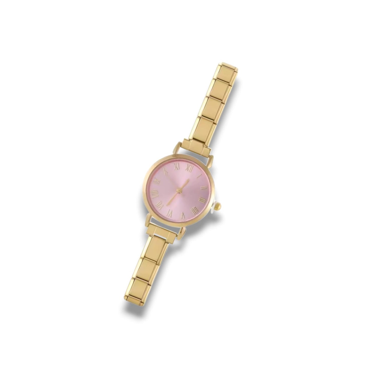 Tête de montre italienne VYBE à personnaliser - Dorée - (cadran rose)
