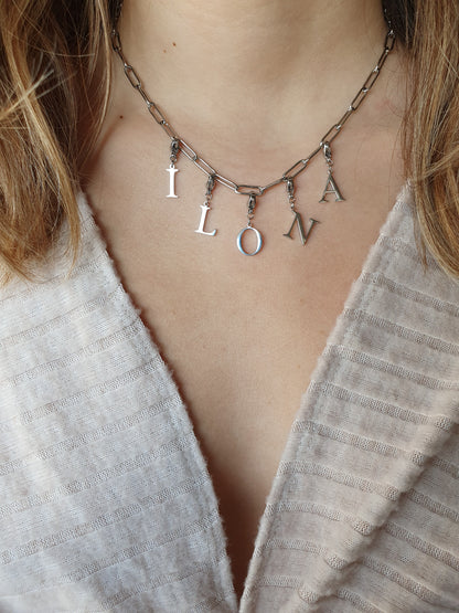 Collier prénom personnalisé - argenté