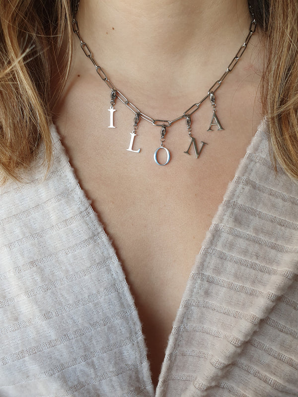 Collier prénom personnalisé - argenté