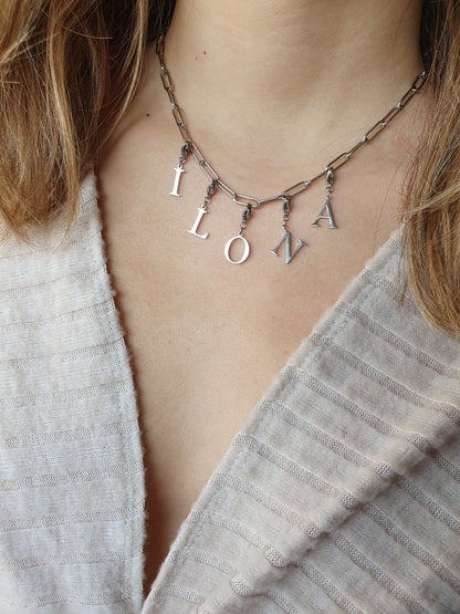 Collier prénom personnalisé - argenté