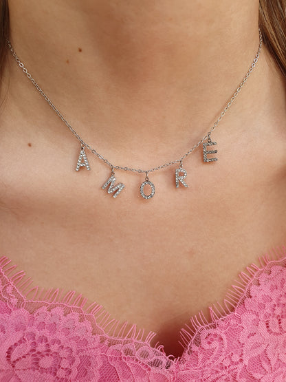 Collier Baby AMORE - zircons/argenté