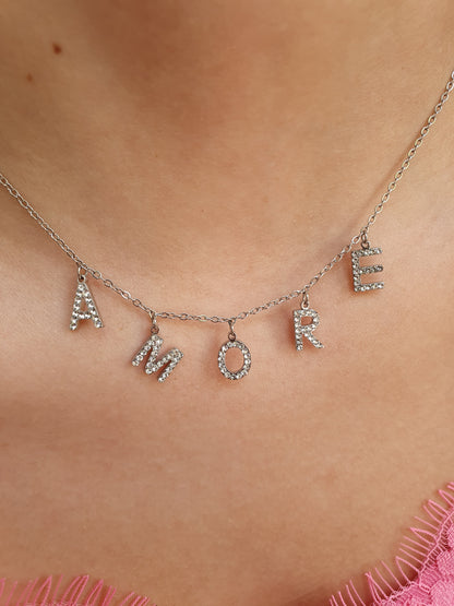 Collier Baby AMORE - zircons/argenté