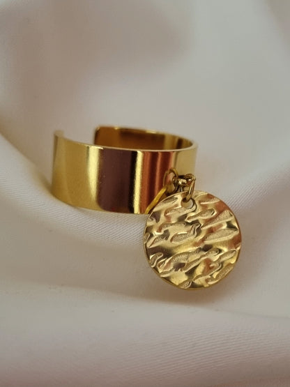 Bague pampille martelée - doré