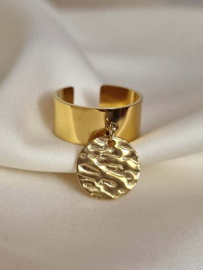 Bague pampille martelée - doré