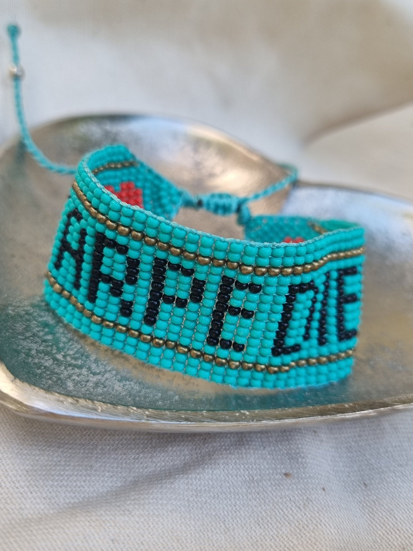 Bracelet perlé Carpe Diem - turquoise