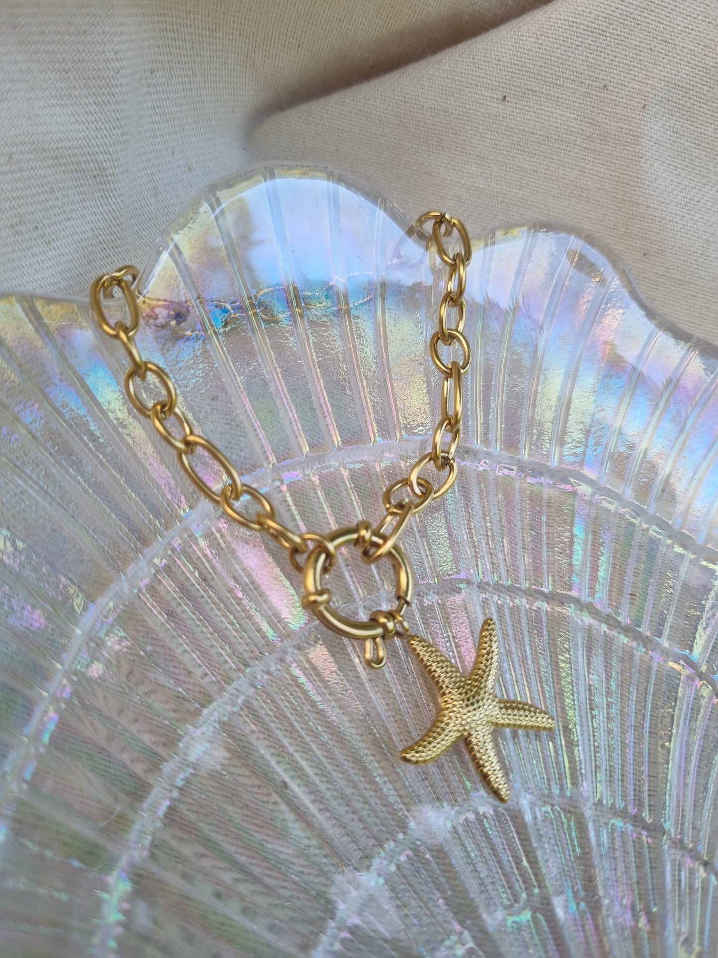 Bracelet étoile de mer (personnalisable) - doré