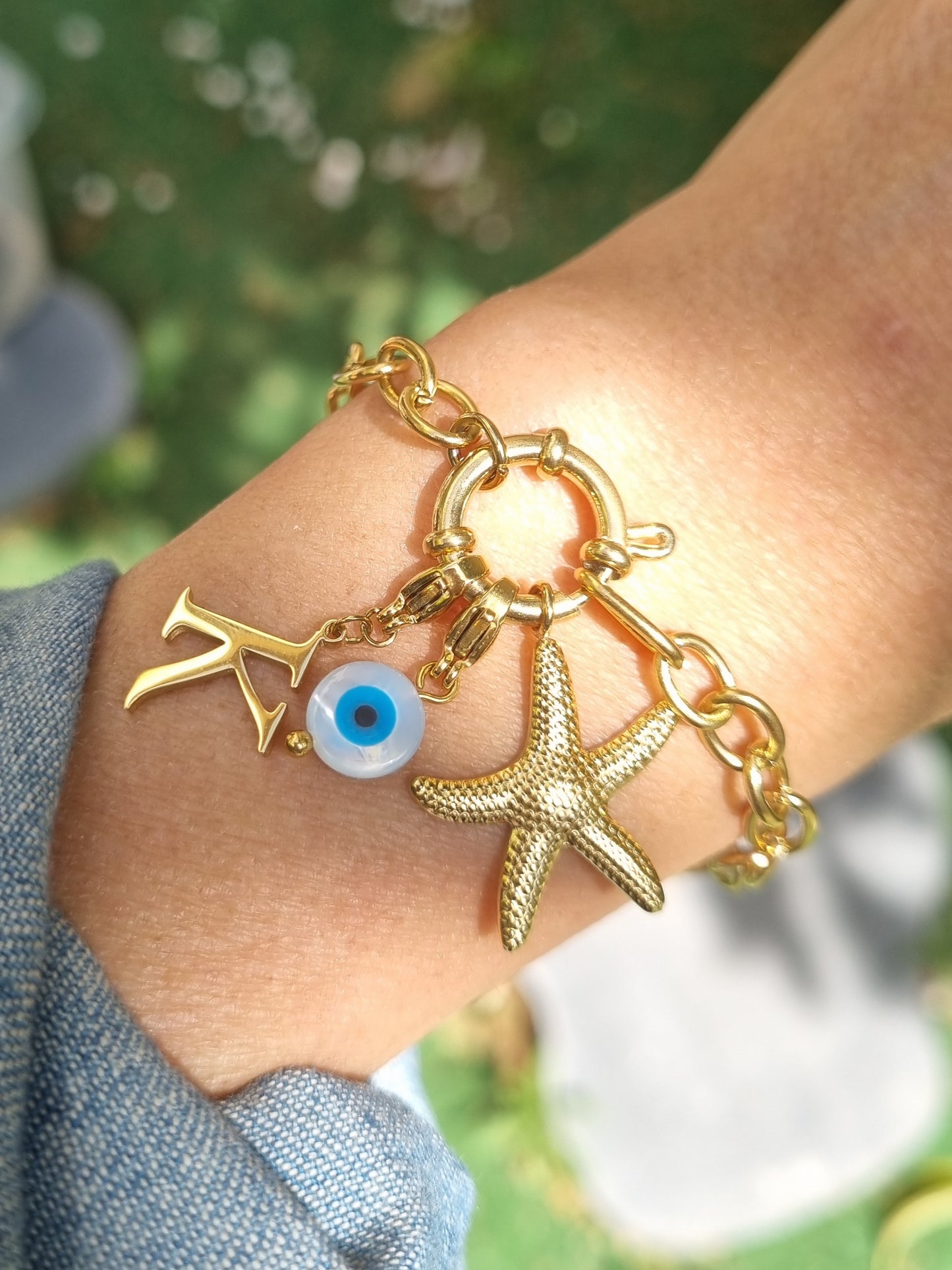 Bracelet étoile de mer (personnalisable) - doré