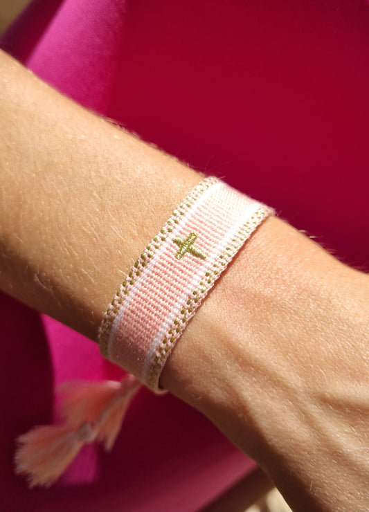 Bracelet tissé Pink Cruz