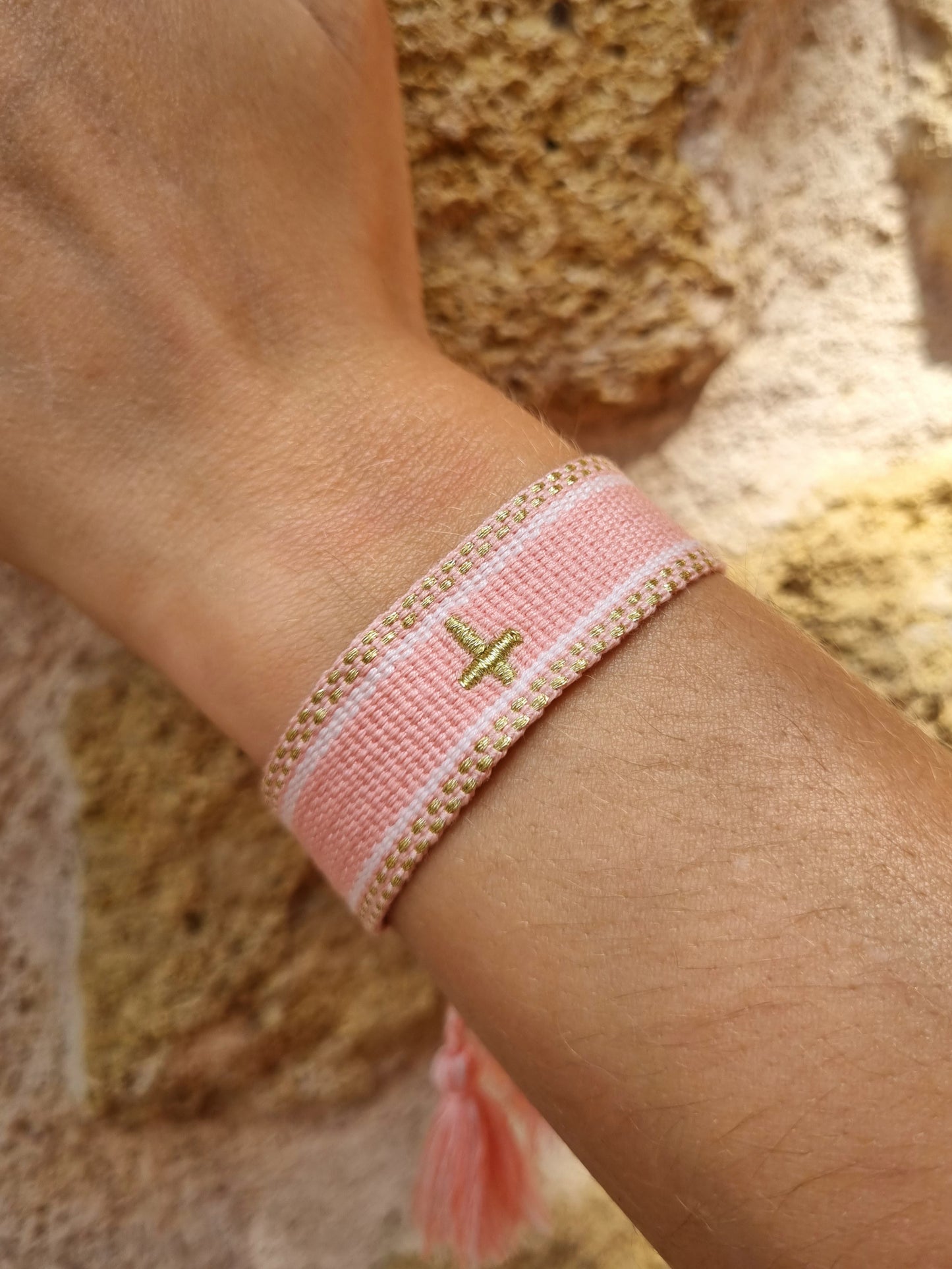 Bracelet tissé Pink Cruz