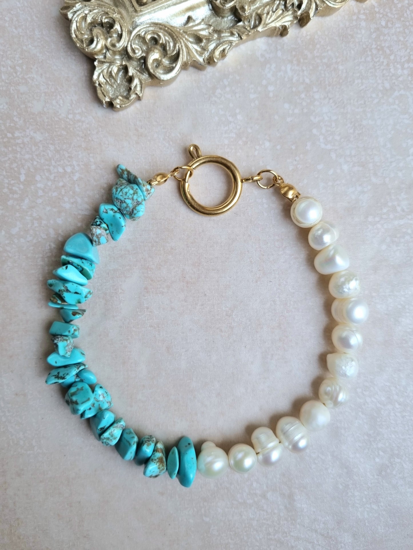 Bracelet MINDY | pierre turquoise - doré