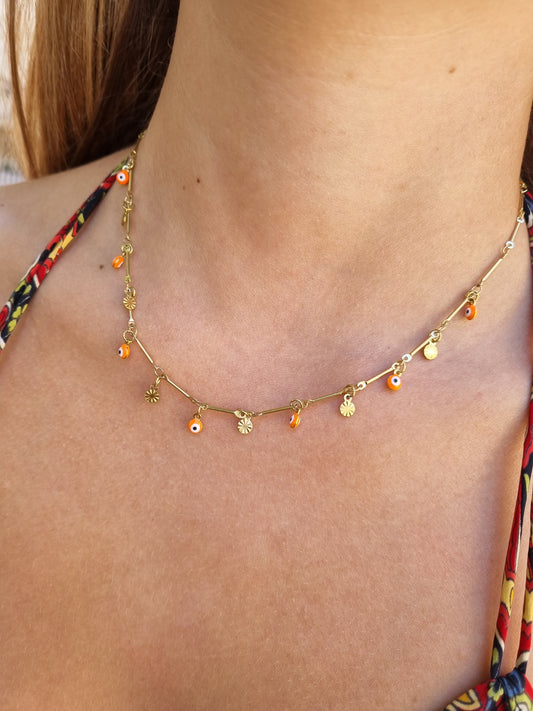 Collier GINA - doré/orange