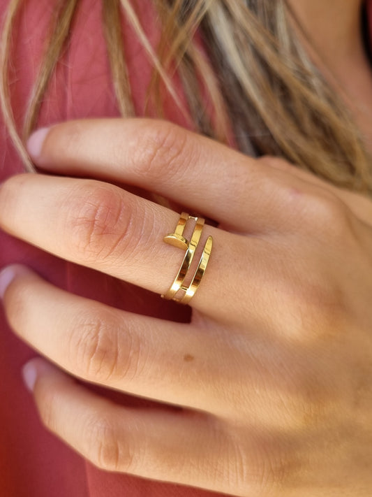 Bague clou - doré