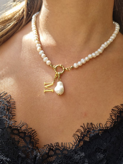 Charm perle nacrée - doré