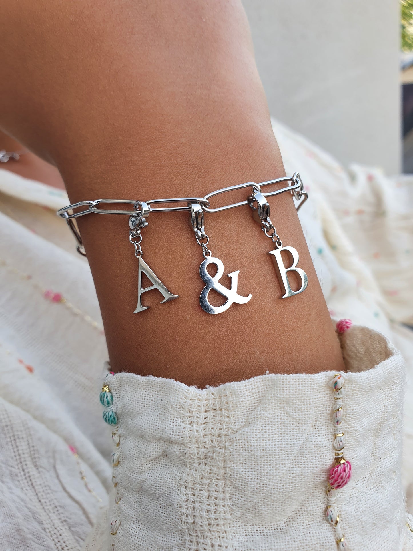 Bracelet maillons ovales - argenté