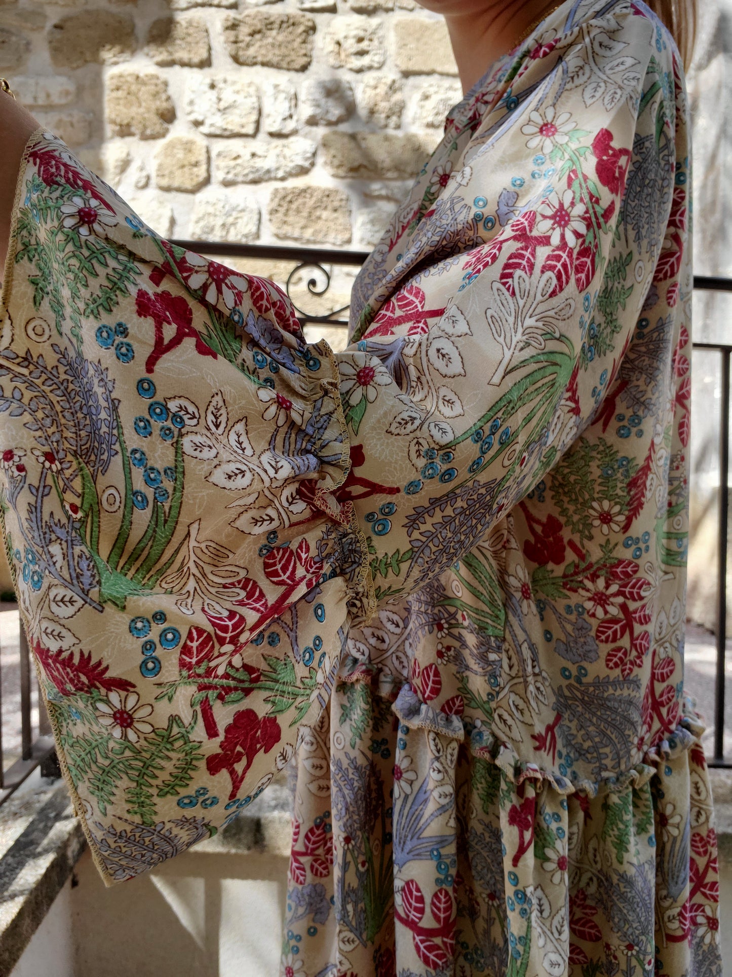 Robe en soie imprimé floral